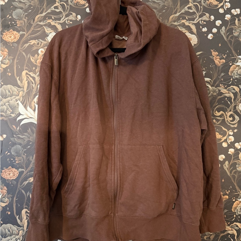 Tentree Rust Coloured Zip Up Sweater